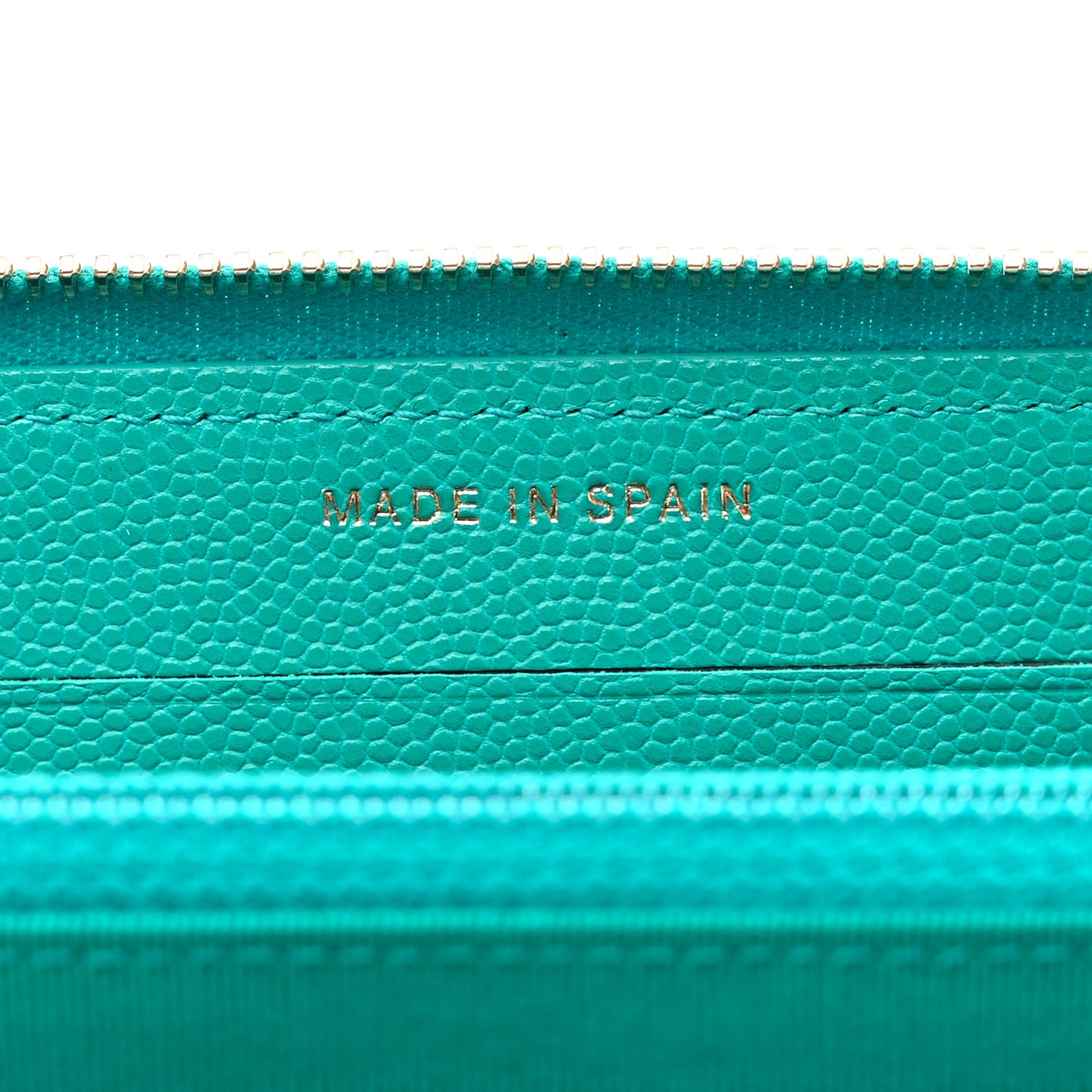 Caviar Quilted Small Zip Around Wallet Turquoise