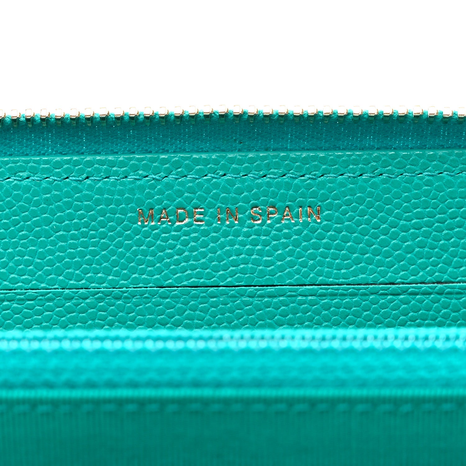 Chanel Caviar Quilted Small Zip Around Wallet Turquoise 6 of 8