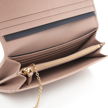 Prada Saffiano Metal Continental Flap Wallet Cammeo 6 of 8