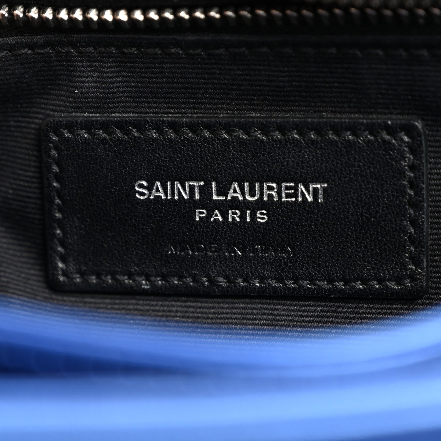 Metallic Calfskin Y Quilted Monogram Toy Loulou Crossbody Bag Blue Royal