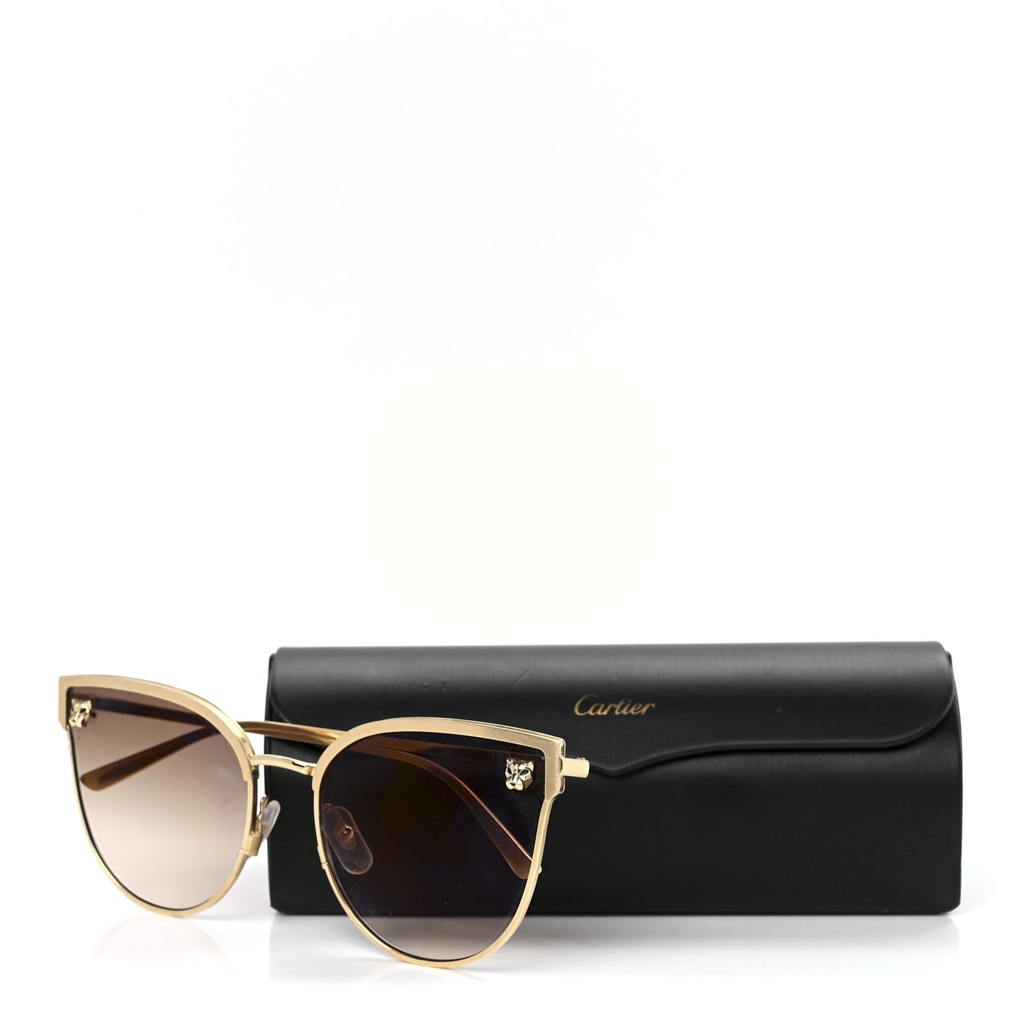 Panthere De Cartier Cat Eye Sunglasses Gold
