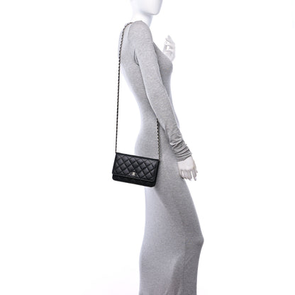 Chanel Caviar Quilted Wallet on Chain WOC Black 2 of 12