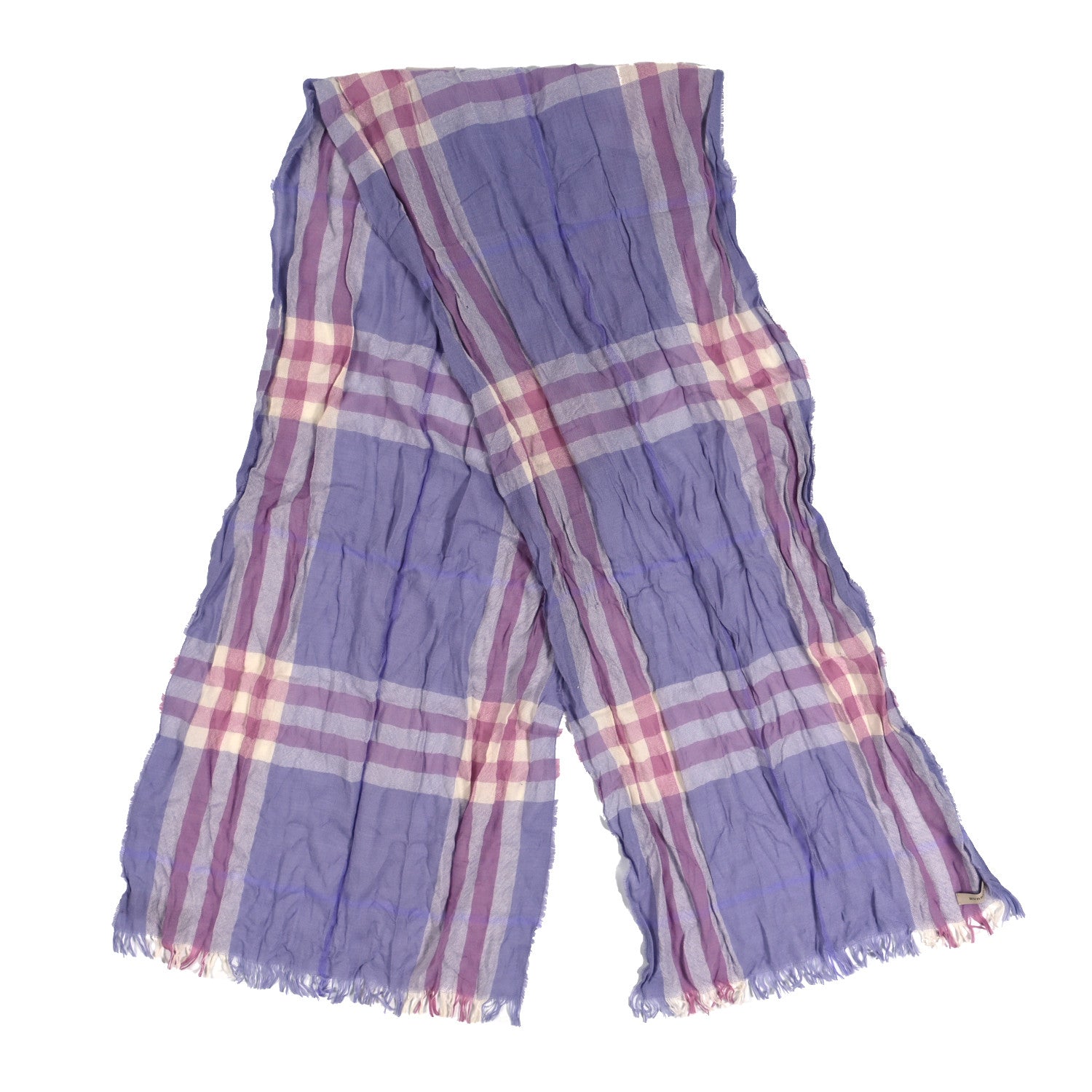 Burberry Silk Gauze Giant Check Scarf Purple 2 of 5