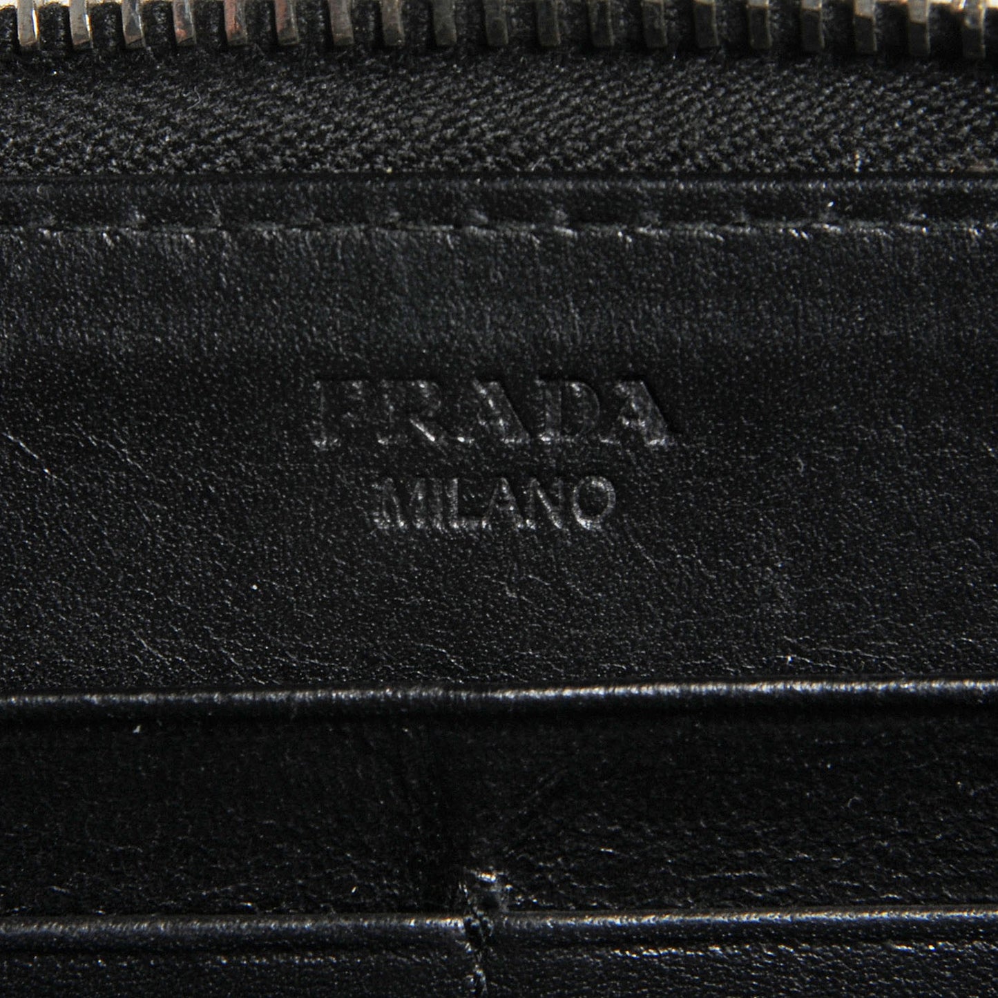 Spazzolato Studded Zip Around Wallet Black