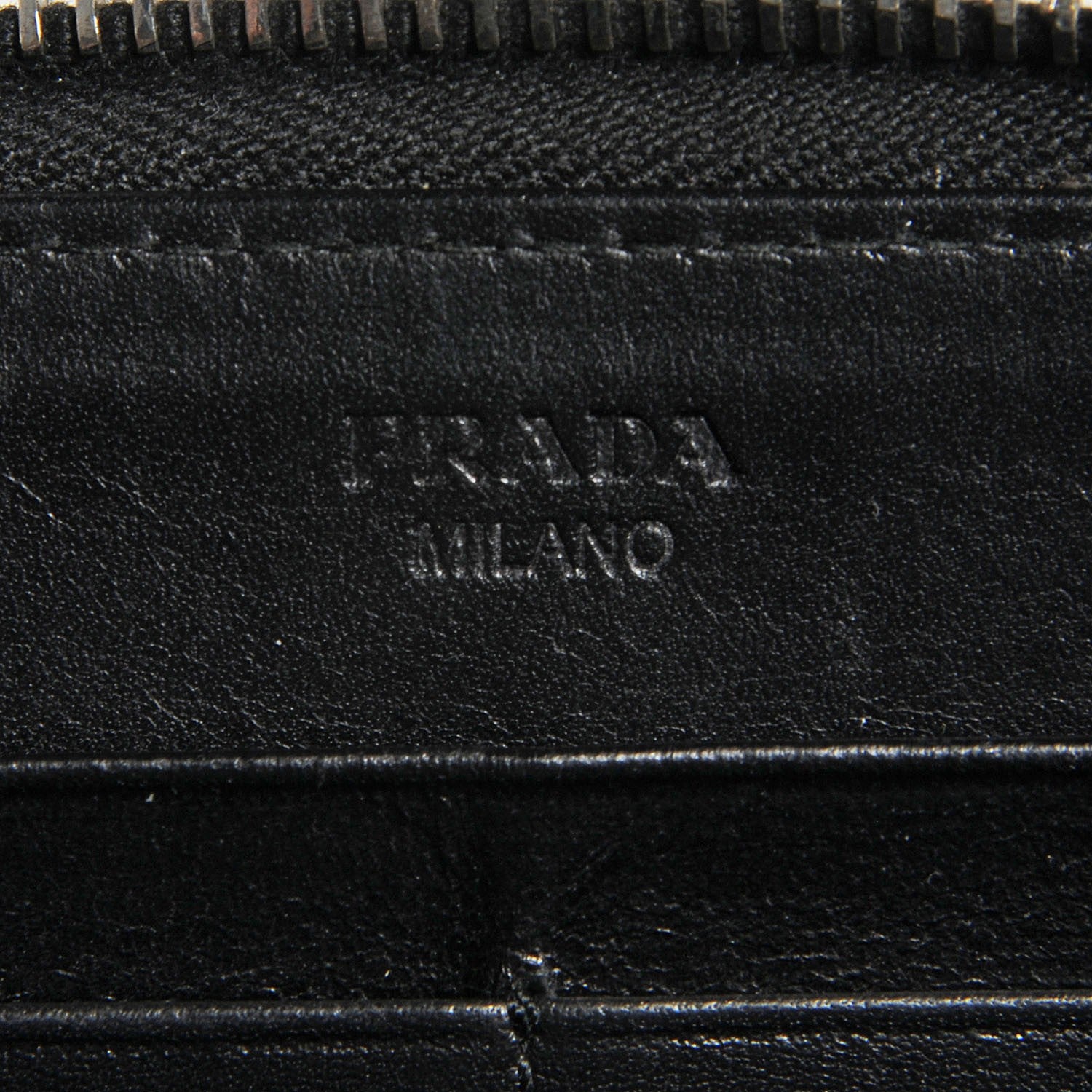 Prada Spazzolato Studded Zip Around Wallet Black 6 of 8