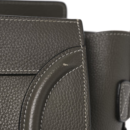 Celine Drummed Calfskin Micro Luggage Souris 14 of 14