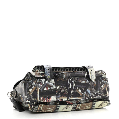 Proenza Schouler Calfskin PS1 Gotham Print Medium Satchel Fence Bike Ice 4 of 9