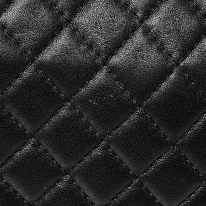 Chanel Lambskin Quilted Large Boy Flap Black White 6 of 9