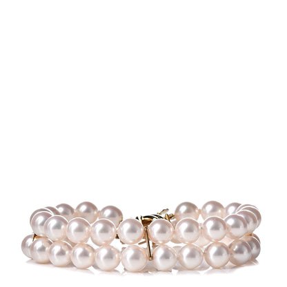 Tiffany 18K Yellow Gold Akoya Pearl 8-8.5mm Signature Double Strand Bracelet 3 of 5
