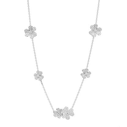 Van Cleef & Arpels 18K White Gold Diamond 9 Motifs Frivole Necklace 1 of 5