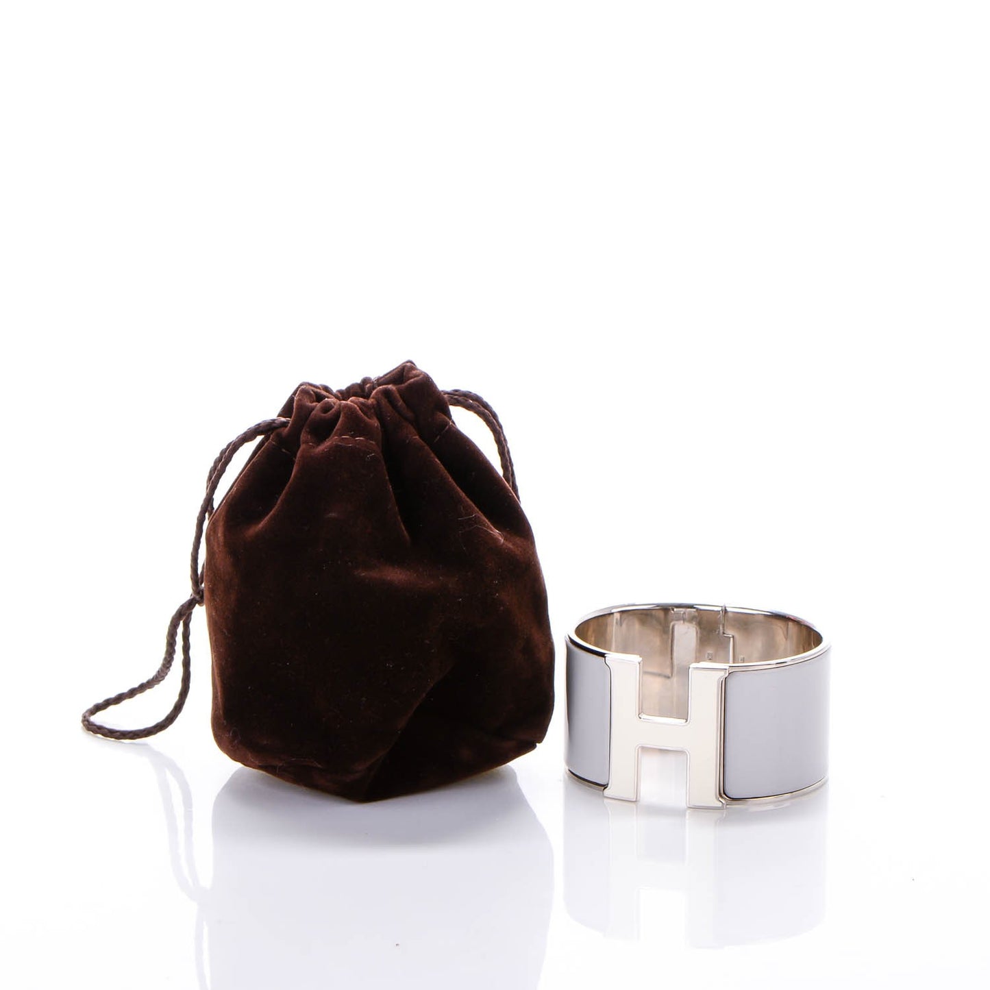 Extra Wide Clic Clac H Bracelet GM Gris Clair White