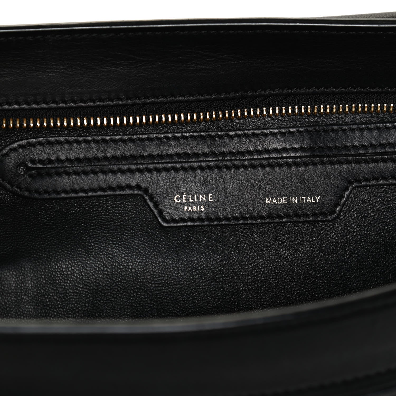 Celine Crocodile Embossed Calfskin Suede Medium Trapeze Black 6 of 15
