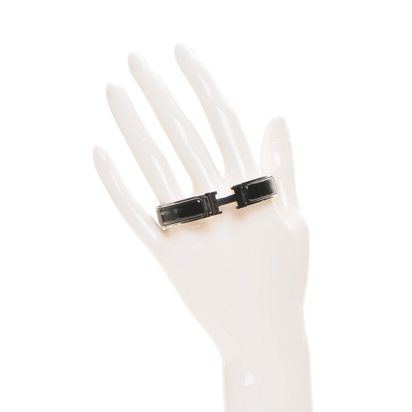 Enamel Narrow Clic Clac H Bracelet PM Black