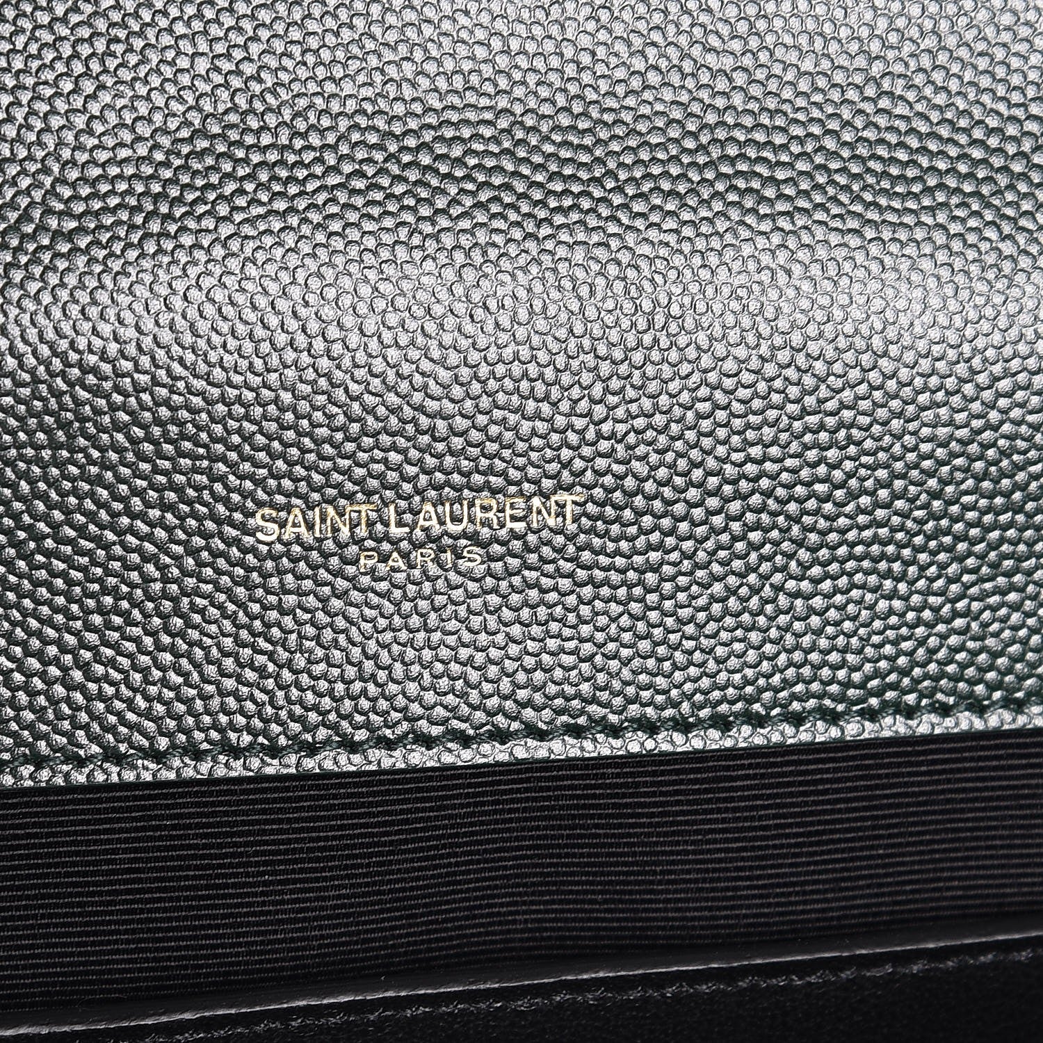 Saint Laurent Grain De Poudre Textured Mixed Matelasse Medium Triquilt Monogram Satchel Vert Fonce 6 of 9