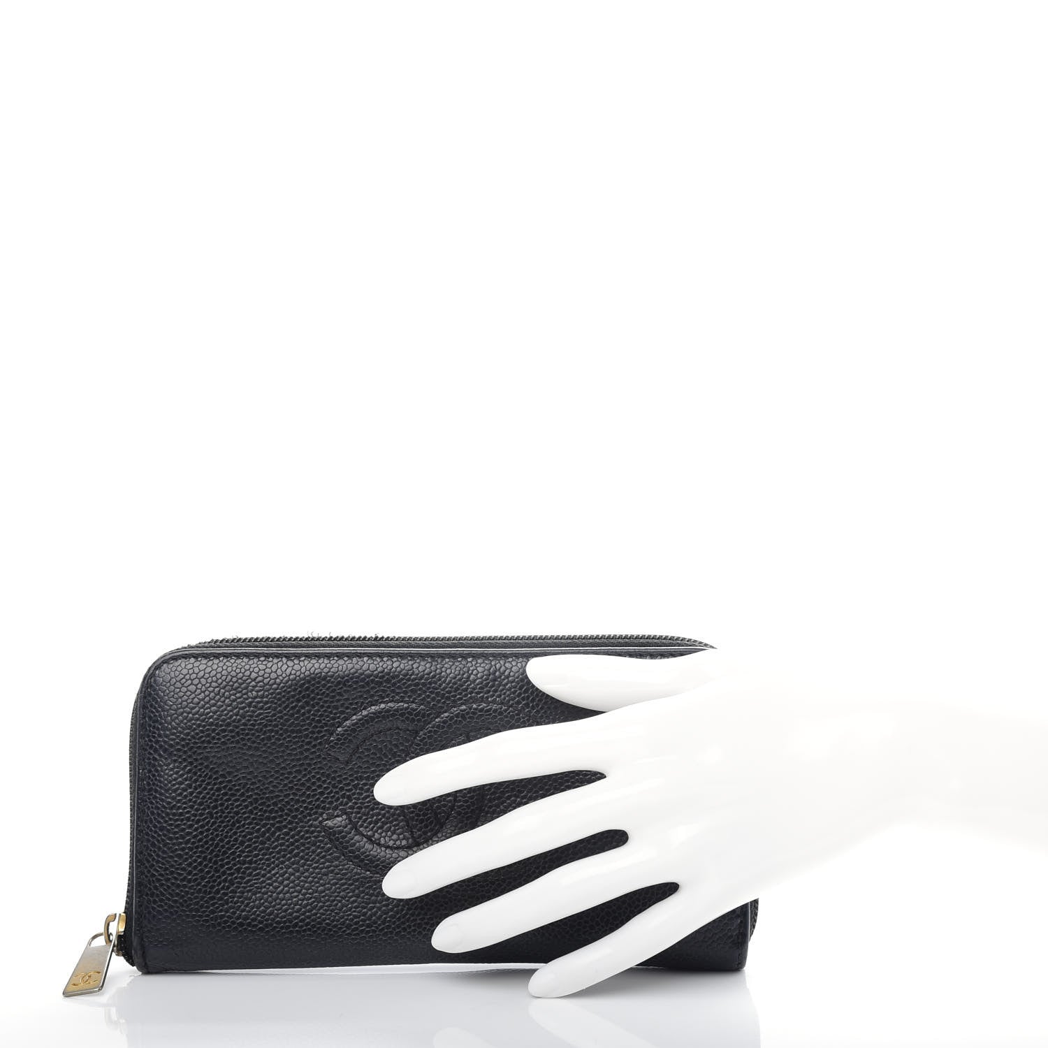Chanel Caviar Large Timeless CC Zip Around Wallet Black 2 of 8