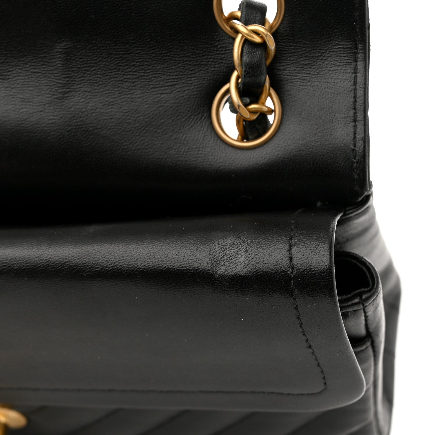 Chanel Lambskin Chevron Quilted Small Double Flap Black 12 of 14