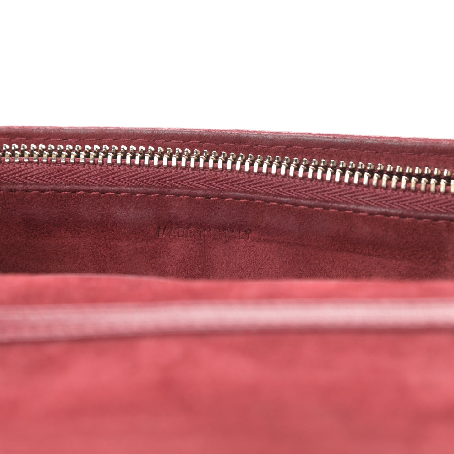 Grained Calfskin Diorama Wallet on Chain Pouch Burgundy