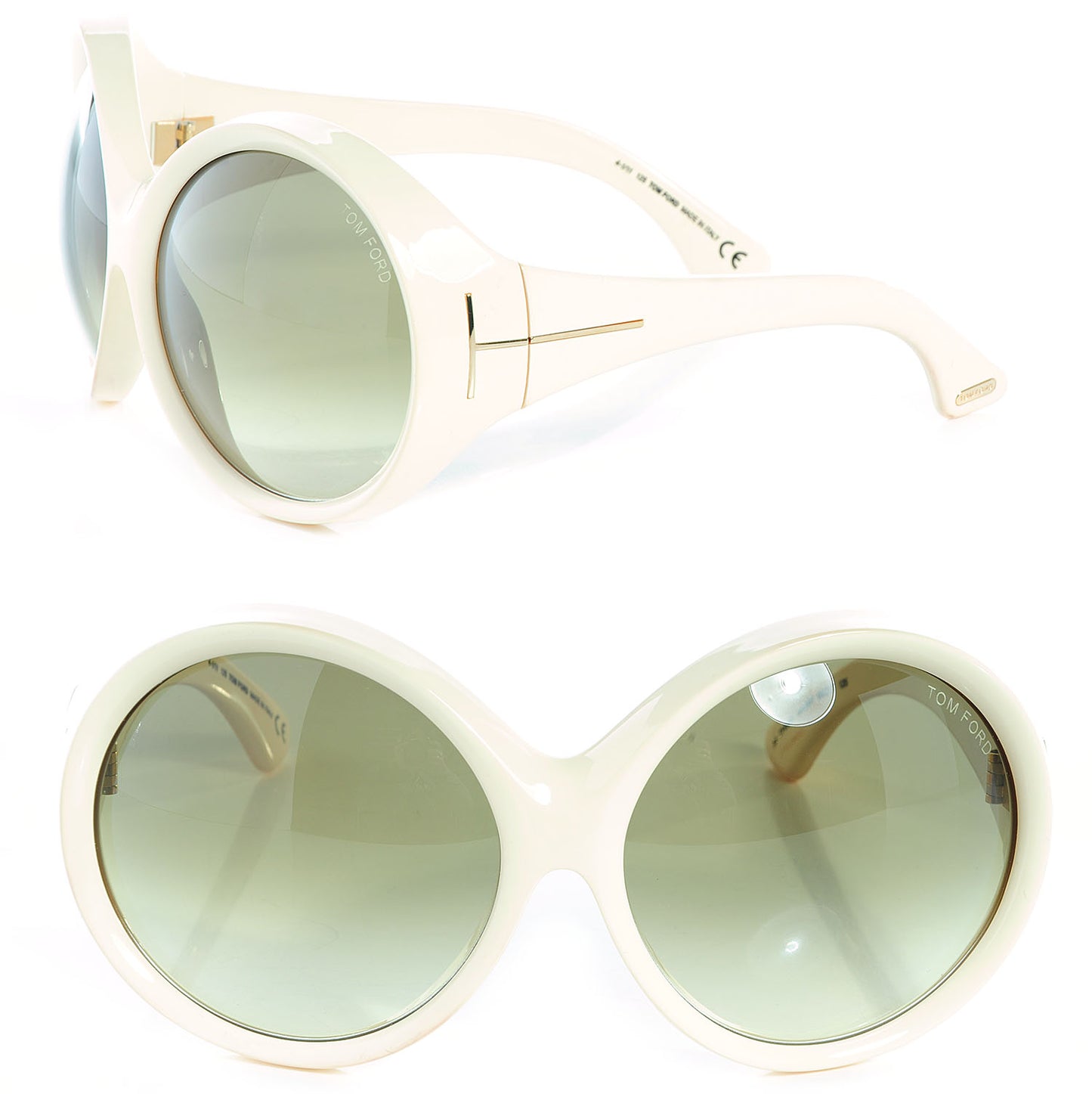 Ali Oversized Round Sunglasses TF0221 White