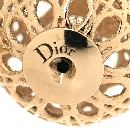 Christian Dior Cannage Mise En Dior Tribal Earrings Gold 4 of 5