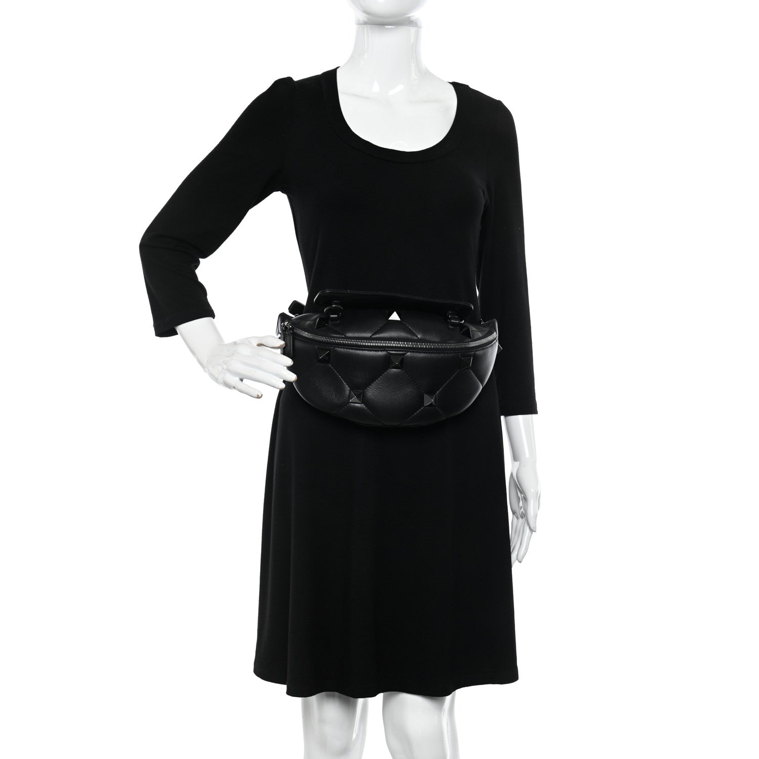 Valentino Garavani Nappa Monochrome Roman Stud Belt Bag Black 2 of 10