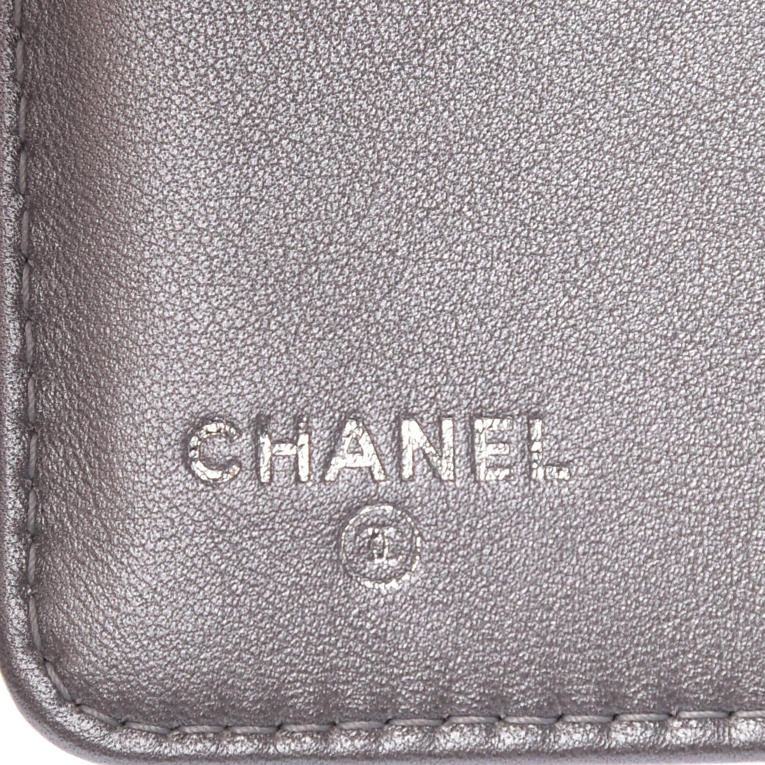 Chanel Lambskin Camellia Embossed Zipped Pocket Wallet Black 6 of 9