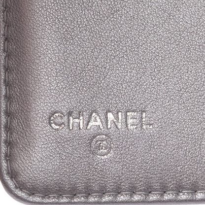 Chanel Lambskin Camellia Embossed Zipped Pocket Wallet Black 6 of 9