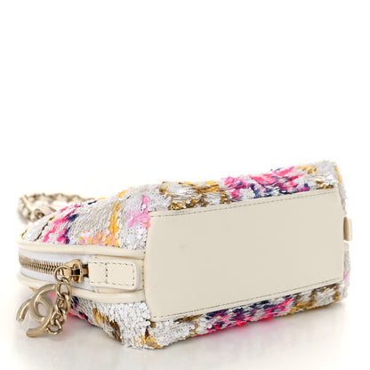 Chanel Sequin Logo CC Crossbody Bag White Multicolor 4 of 10