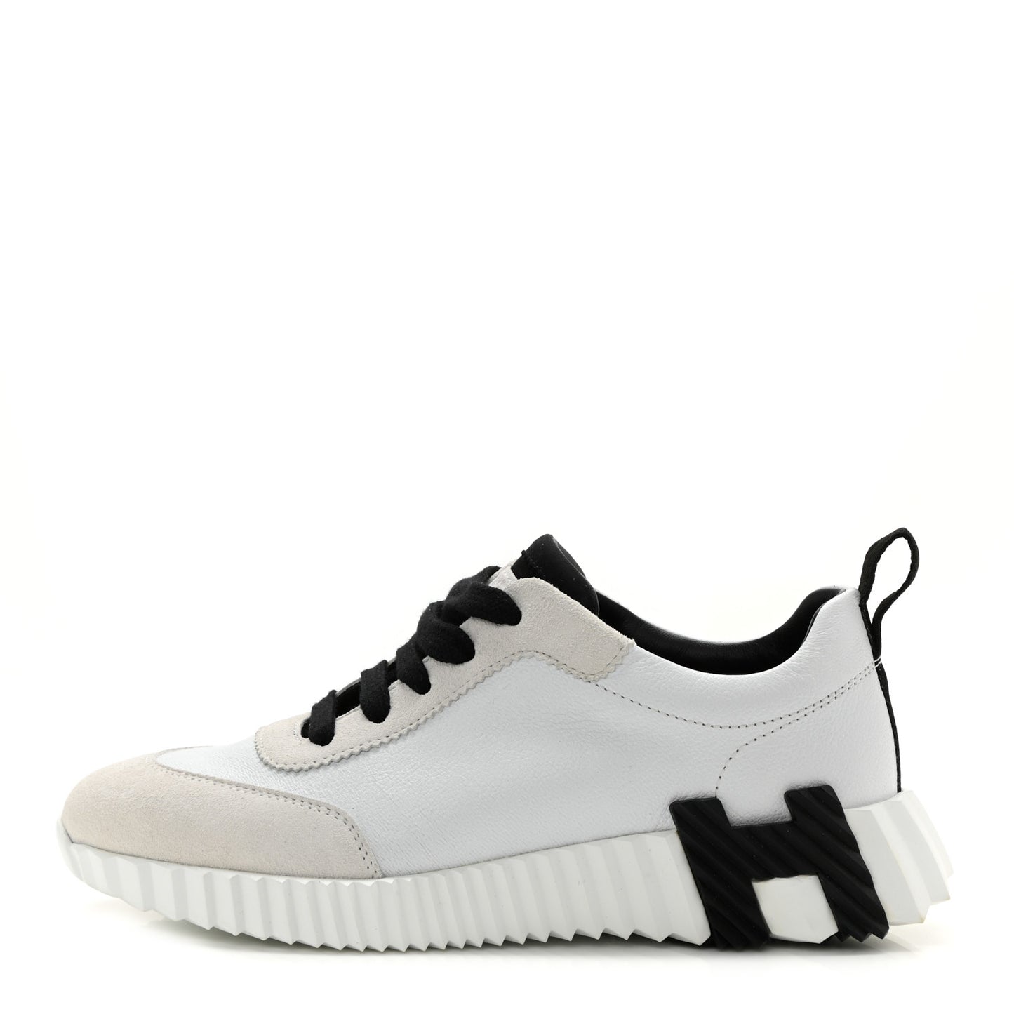 Goatskin Suede Goatskin Bouncing Sneakers 35 White Black