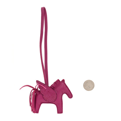 Hermes Milo Lambskin Lizard Touch Grigri Rodeo Pegase Horse Bag Charm PM Rose Poupre 2 of 5