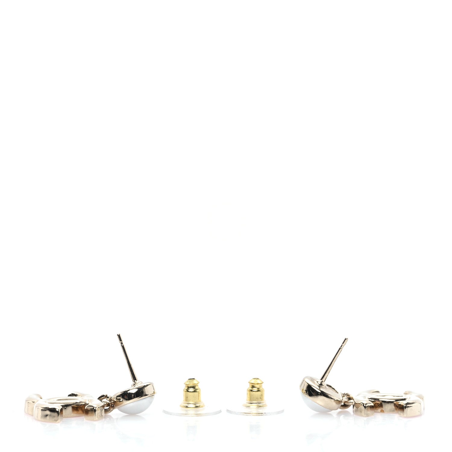 Chanel Pearl Enamel CC Drop Earrings Pink 3 of 5