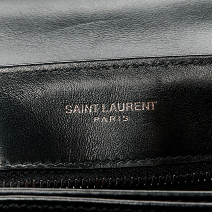 Saint Laurent Calfskin Y Quilted Monogram Monochrome Toy Loulou Crossbody Bag Black 7 of 11