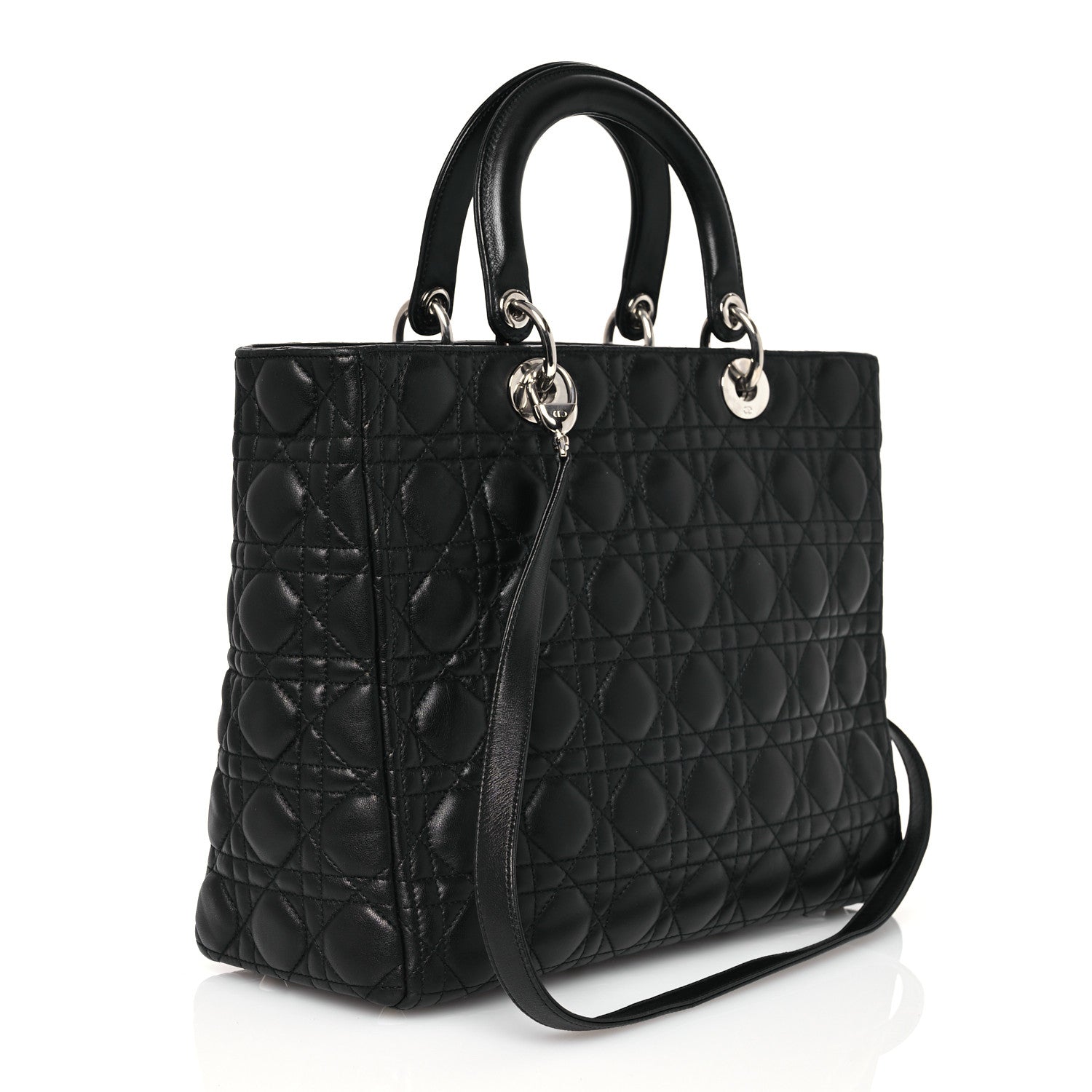 Christian Dior Lambskin Cannage Large Lady Dior Black 3 of 13