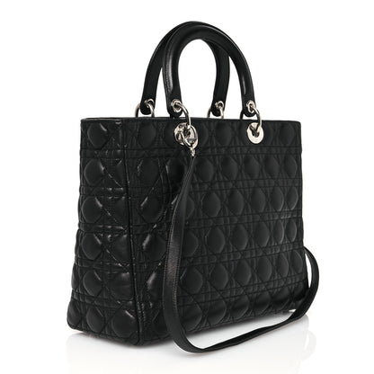 Christian Dior Lambskin Cannage Large Lady Dior Black 3 of 13