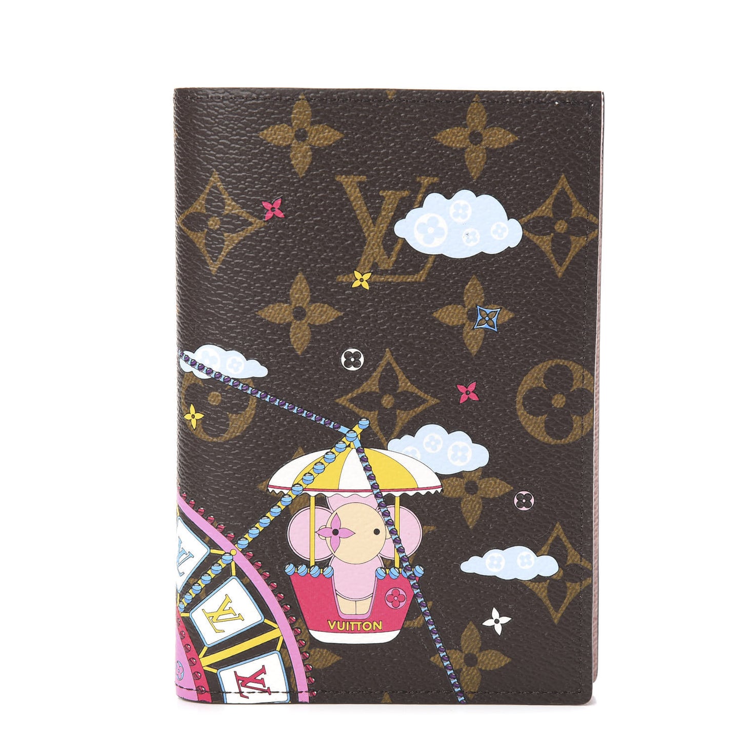 Monogram 2020 Christmas Animation Big Wheel Passport Cover Rose Ballerine
