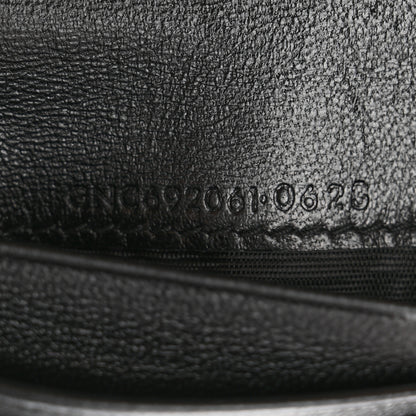 Saint Laurent Grain De Poudre Matelasse Chevron Monogram Compact Tri Fold Wallet Black 6 of 6