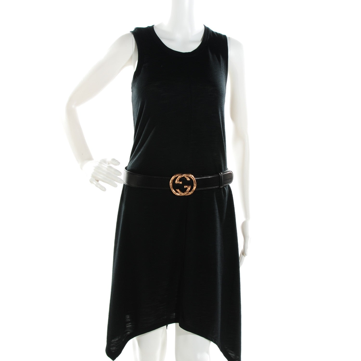 Gucci Calfskin Bamboo Interlocking G Belt 85 34 Black 2 of 6