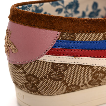 Gucci Suede Monogram Web Womens Falacer Sneakers 40 Nocciola Beige Mystic White Hibiscus Red 10 of 11