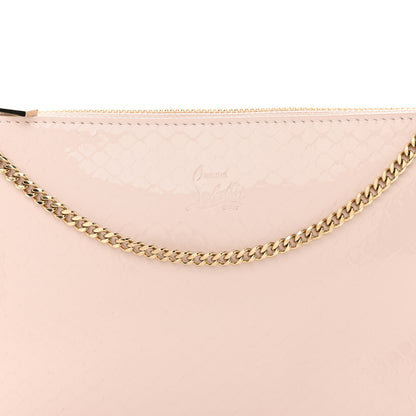 Christian Louboutin Patent Calfskin Snake Effect Loubila Chain Clutch Light Pink 7 of 12