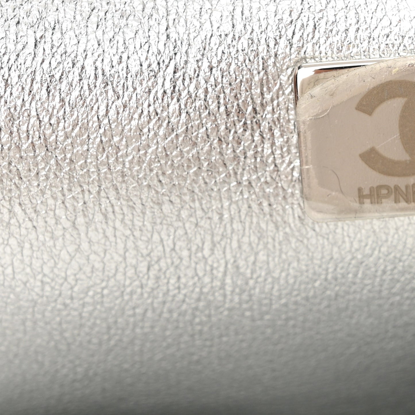 Crystal Embellished Metallic Lambskin Mini Chanel 22 Silver