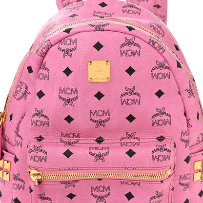 MCM Visetos Small Side Stud Stark Backpack Pink 7 of 9