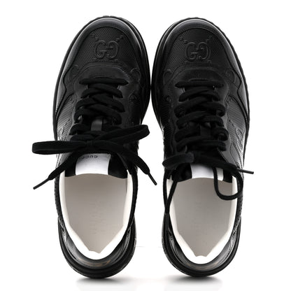 Gucci Calfskin GG Tennis Embossed Perforated Mens Interlocking G 55mm Sneakers 9 Black 2 of 9