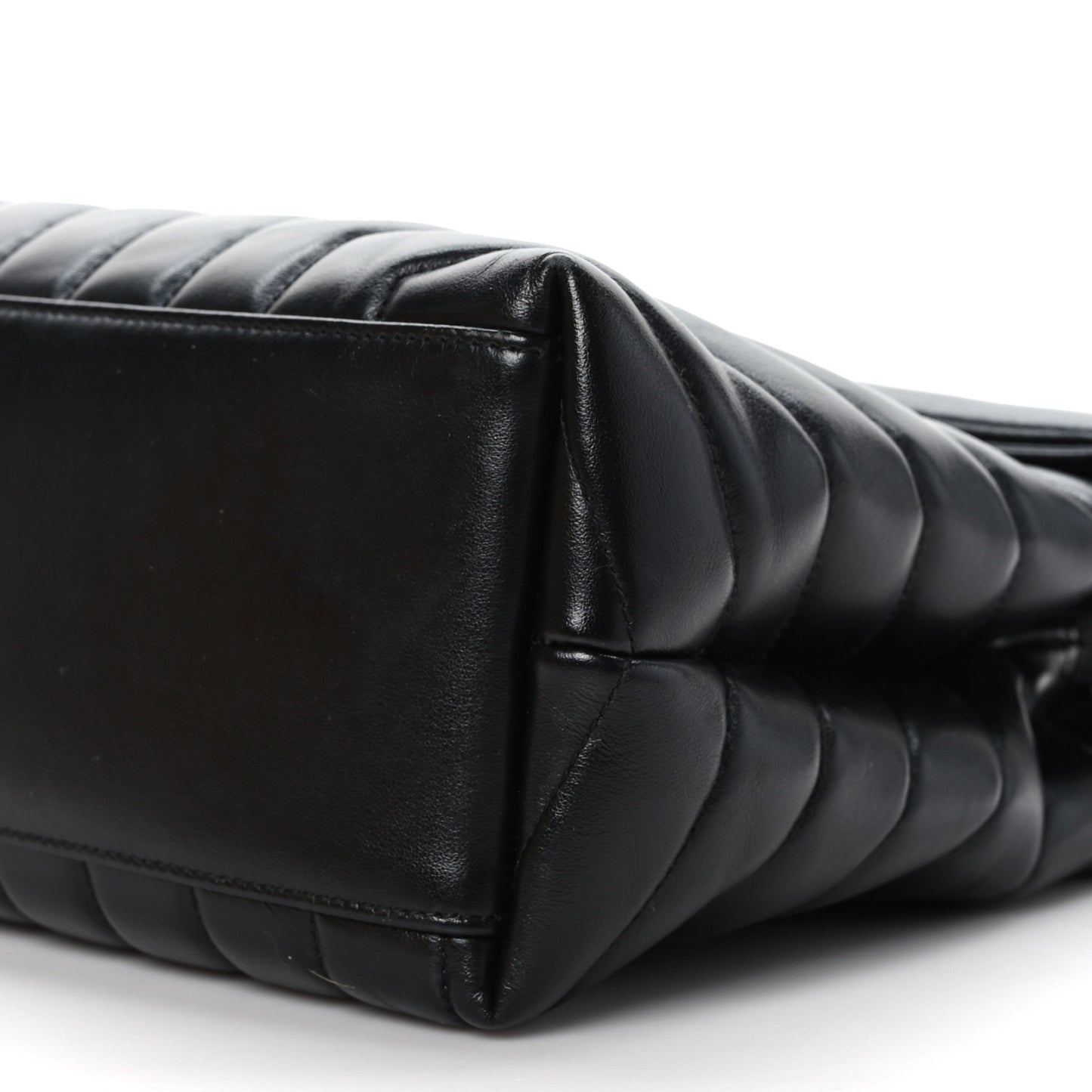 Calfskin Y Quilted Monogram Medium Loulou Chain Satchel Black