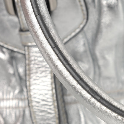 Prada Nappa Gaufre Dome Satchel Silver 9 of 11