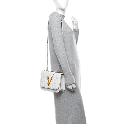 Versace Nappa Quilted Virtus Top Handle Shoulder Bag White 2 of 12