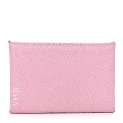 Hermes Epsom Horseshoe Calvi Card Case Mauve Sylvestre Craie 1 of 12