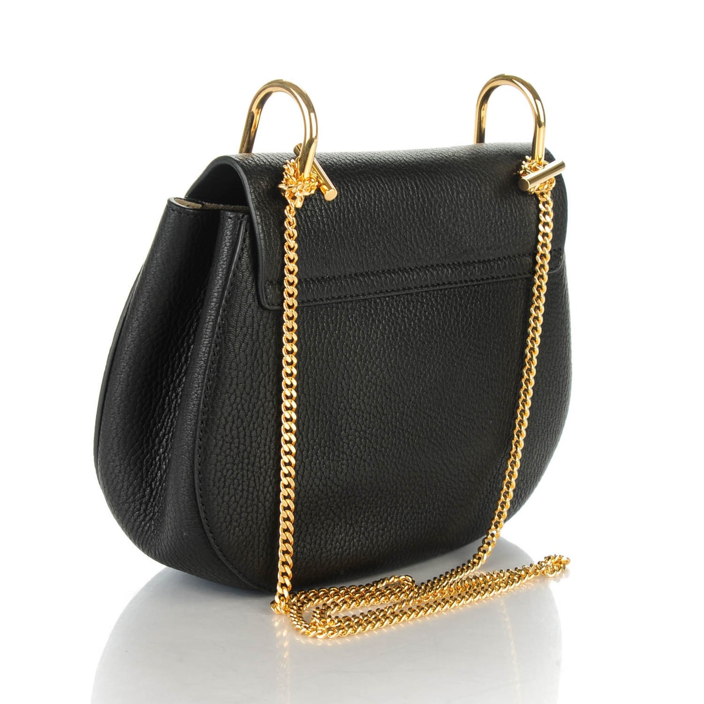 Grained Lambskin Drew Shoulder Bag Black