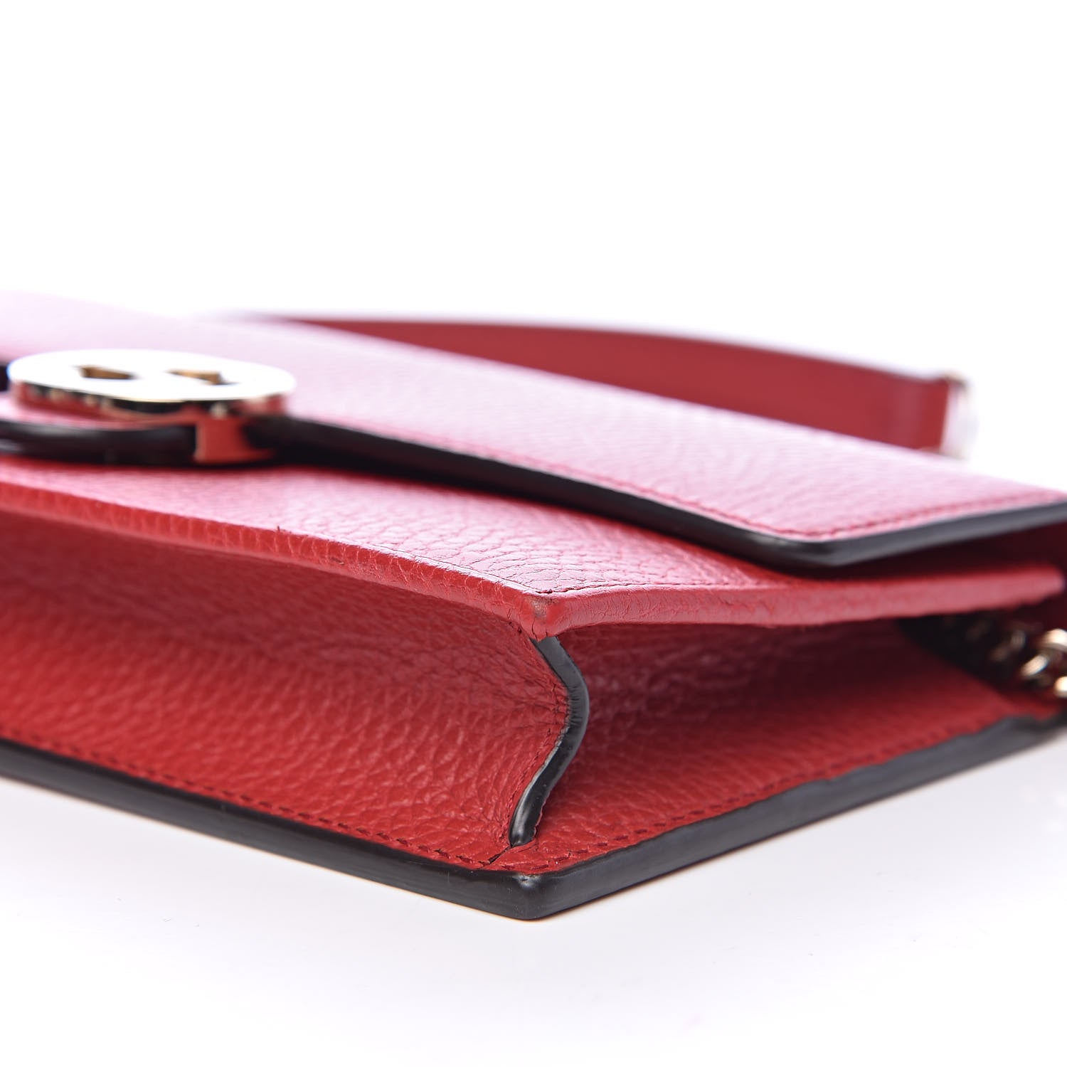 Gucci Dollar Calfskin Interlocking G Chain Wallet Red 9 of 10