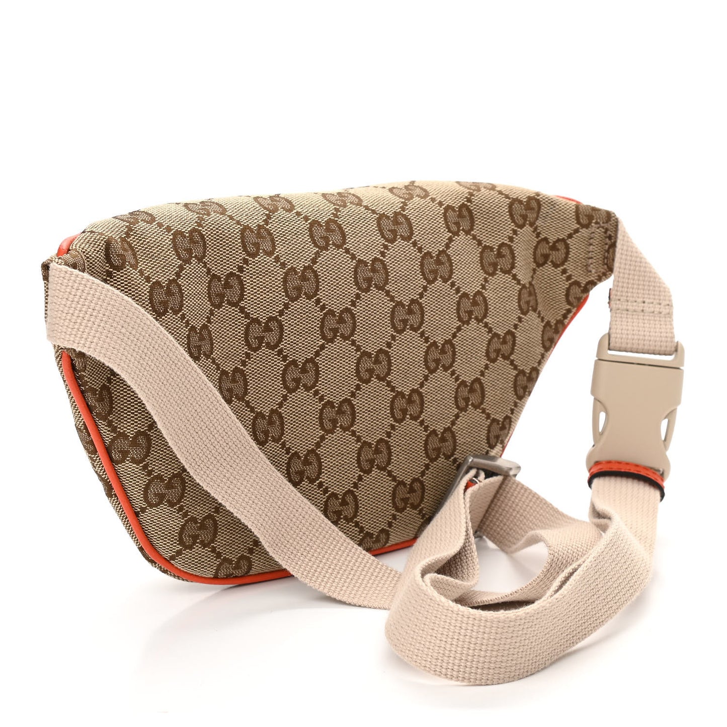 X THE NORTH FACE Monogram Textured Dollar Calfskin Embroidered Belt Bag Beige Ebony Mystic White Deep Orange
