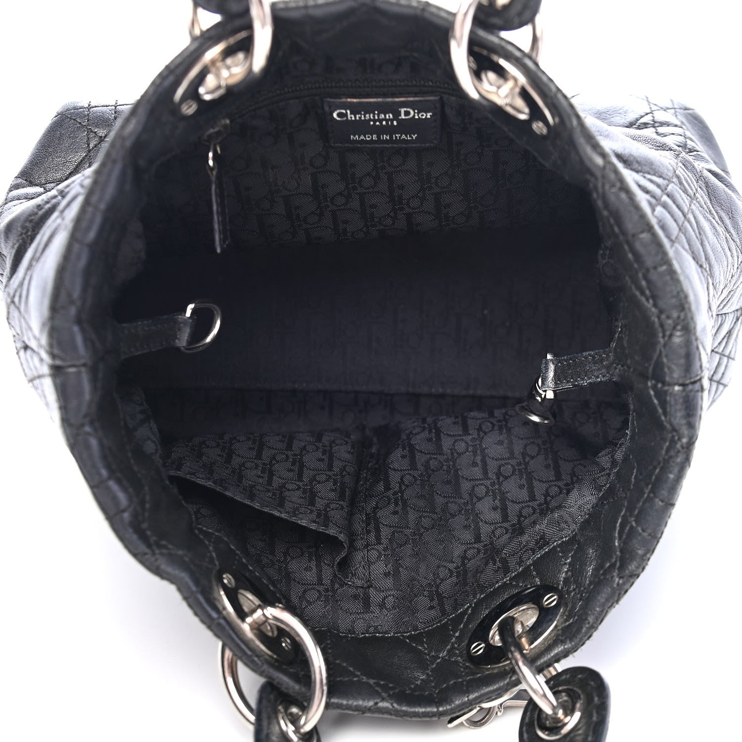 Christian Dior Lambskin Cannage Small Soft Lady Dior Tote Black 4 of 9