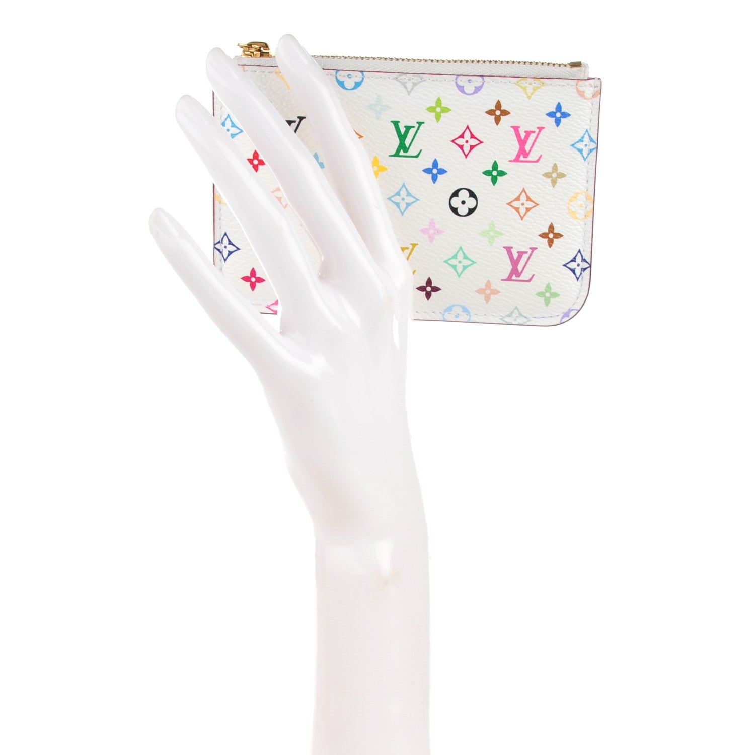 Louis Vuitton Monogram Multicolor Key Pouch White Litchi 2 of 7